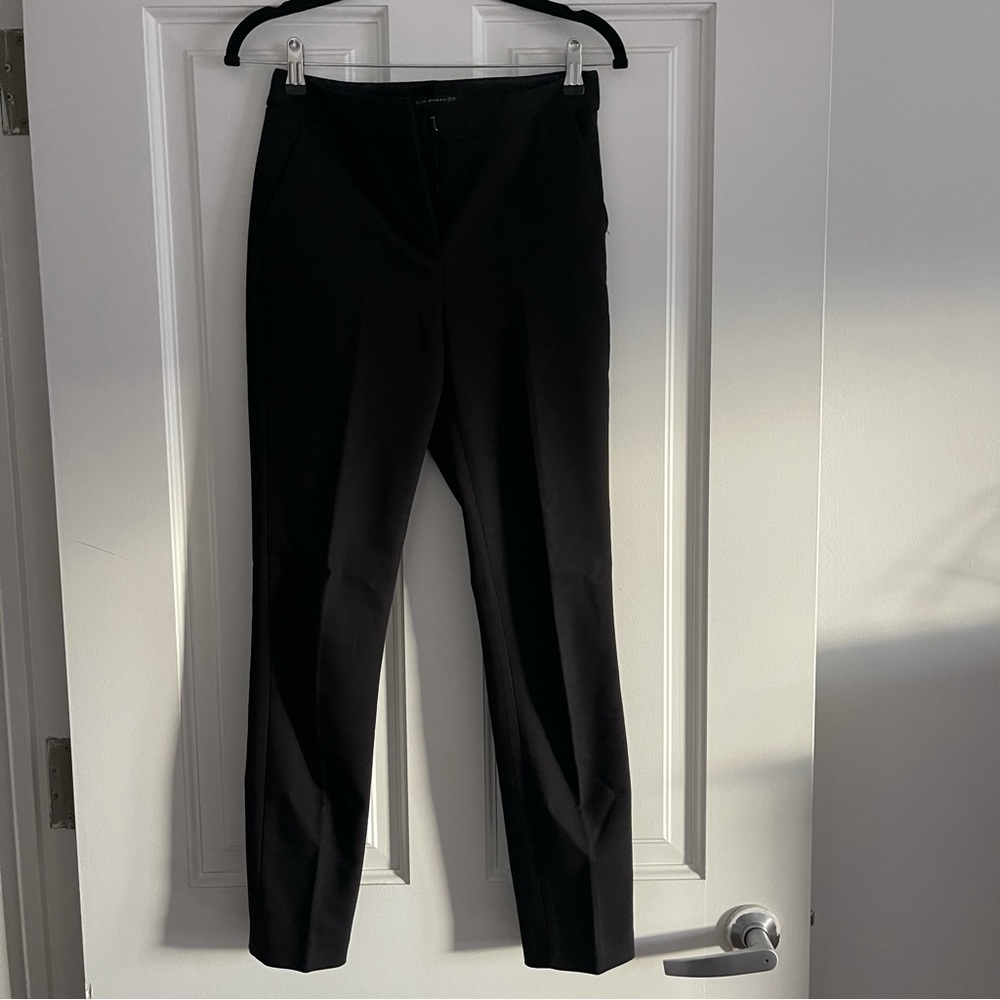 Zara straight leg trousers workwear pants black